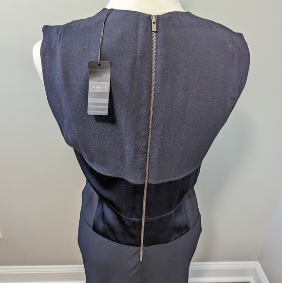 JOSEPH Navy Satin Crepe Midi Dress - Picture 14 of 14